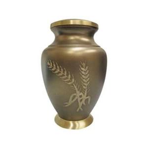 โกศบรรจุอัฐิสำหรับผู้ใหญ่ รุ่นดีไจนิตี้ เมมโมเรียล โกลเด้น วีท ทำจากโลหะทองเหลือง/อะลูมิเนียม สำหรับเก็บอัฐิในงานศพ - Product Image 1
