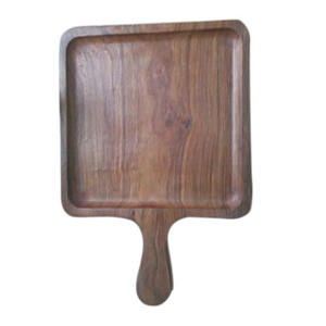 Bandeja para servir de madera natural Plato de pizza con asa para restaurante y hoteles Bandeja para servir pizza a la venta - Product Image 6