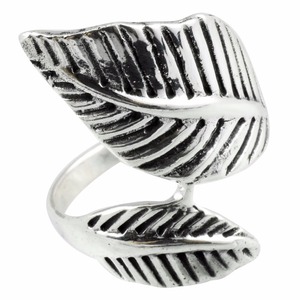 Anillos de plata de ley 925 con forma de hoja clásica, joyería de plata Lisa oxidada, gran oferta - Product Image 1