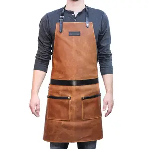 new fashion High Quality Durable Leather BBQ Apron Work Tool Apron