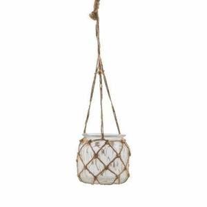 Colgante de yute votivo de vidrio, vela de vidrio transparente, decoración votiva para fiesta, vidrio votivo con mango de yute - Product Image 4