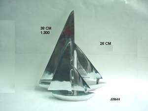 Espejo pulido aluminio barco réplica decoración náutica escultura de Metal decoración del hogar hecho a mano proceso fundido modelo artesanal 38x26cm - Product Image 3