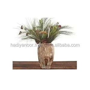 Paulownia Hout Plater Vaas Set Handgemaakte Houten Bloem Vaas Voor Home Decor Partijen Bruiloft Middelpunt Hout Bloemen Pot Voor Verkoop