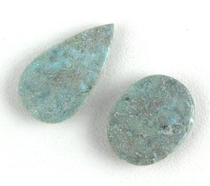 Hermosas Gemas Sueltas de Larimar Natural Azul Cielo de Grado AAA de 57 Quilates, 2 Piezas, Forma Ovalada de Pera, Cabujones Lisos al por Mayor - Product Image 4