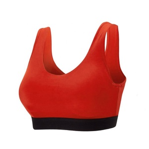 Sujetador deportivo estampado de mujer de color rojo para mujer conjunto de sujetador y bragas acolchadas de color rojo - Product Image 1