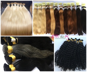 100% Vierge Remy Blonde Droite Cheveux Doux Bonne Qualité Extensions de Cheveux Humains - Product Image 6