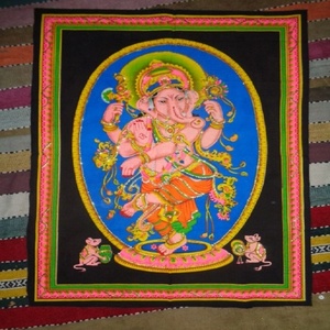 2024ใหม่ยอดนิยมของฮินดูพระเจ้าพระพิฆเนศผ้าฝ้ายพิมพ์ลายเลื่อมแขวนผนัง/โปสเตอร์ขายส่งจากอินเดีย - Product Image 3