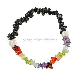 Pulsera de cristal de siete Chakras, piedras preciosas naturales - Product Image 1
