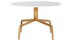 Marco oro Base superior de vidrio mesa de café - Product Image 3