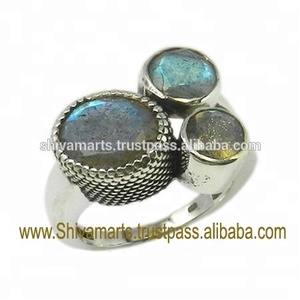 Anillo de meditación Plata de Ley 925 Anillo de piedras preciosas de labradorita Más vendidos Joyería de plata hecha a mano Anillos Eternity Vermeil - Product Image 2