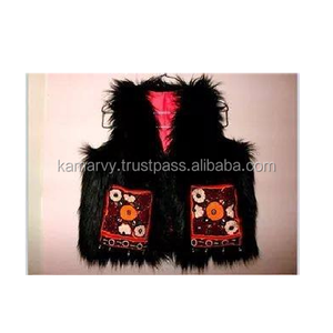 Chaleco de Mujer Estilo Étnico Banjara, Bordado a Mano, Tradicional Indio, Vintage, con Ribete de Piel Sintética, Estilo Bohemio, de Lona - Product Image 1