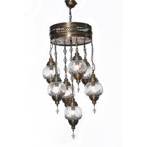 Plafonnier led suspendu au Design moderne, intensité d'éclairage réglable, avec 7 verres - Product Image 1