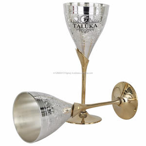 Handmade Brass Drinkware Silver Plated <b>Goblet</b> Wine Glass - Product Image 3