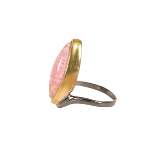Bague en argent sterling 925 faite à la main plaqué or 18 carats rhodium noir marquise rhodochrosite pierre naturelle pour les fêtes de mariage - Product Image 2