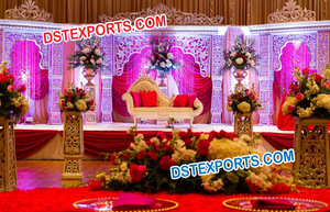 Ensemble de décoration de scène de mariage de style asiatique supérieur ensembles de scène de mariage en fibre décorée en cristal - Product Image 2