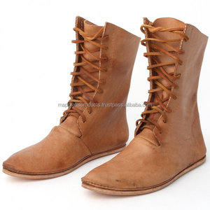 Nuevo proveedor, botas medievales europeas y americanas, zapatos de hombre con cordones delanteros, botas crecientes - Product Image 5