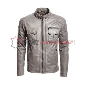 2023 Latest Fashion Design Hot Selling Anti-wrinkle Wind Breaker Genuine Leather <b>Jacket</b> <b>Men</b> - Product Image 5