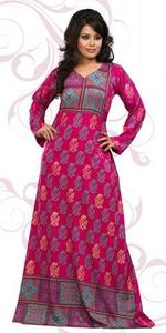 Caftán de policrepé de diseño clásico, bonito diseño hecho a mano, antiguo, estampado, Popular, elegante, Rosa - Product Image 3