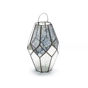 Silver Mercury Glass Prism Lantern