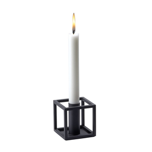 Bougeoir conique en métal noir - Product Image 1