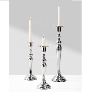 ชุดเชิงเทียนชุบโครเมี่ยมแบบแท่งเทียนเงา3แท่งพร้อมขนาด12 9และ7นิ้วสินค้ามาใหม่ล่าสุด - Product Image 1