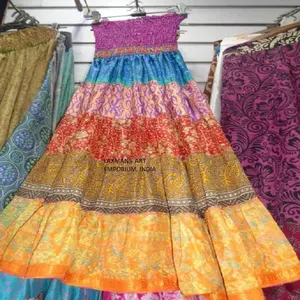 Váy Nữ Saree Lụa Chắp Vá