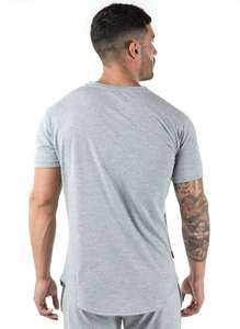100% Cotton O-Neck Design Crew Neck <b>Longline</b> Fit <b>T</b>-<b>Shirt</b> Unisex Heavyweight Jersey Breathable Plus Size Curved Hem High Quality - Product Image 3