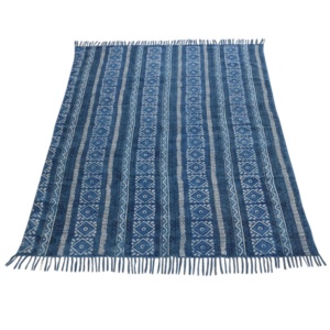 Wholesale 5x8 Feet Accent Area Carpet, Large Size Antique Indigo Vegetable Dyed Dhurrie, Vintage Style Floor Rug - Product Image 1