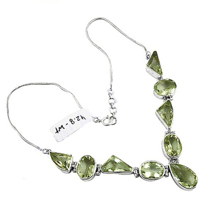 Estilo clásico 925 Joyas de plata esterlina sólida Forma de corte de amatista verde Piedras preciosas Moda Multi-Piedras para bodas y fiestas - Product Image 1