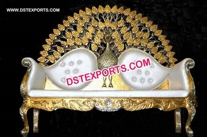 Asiático musulmán real indio boda sofá teca madera amor asiento con diseño de pavo real para el Día de San Valentín - Product Image 6