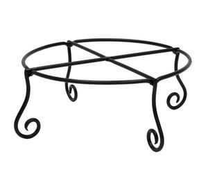 Pot de fleurs support de plante en fer forgé rond noir à revêtement en poudre pour intérieur/extérieur - Product Image 1