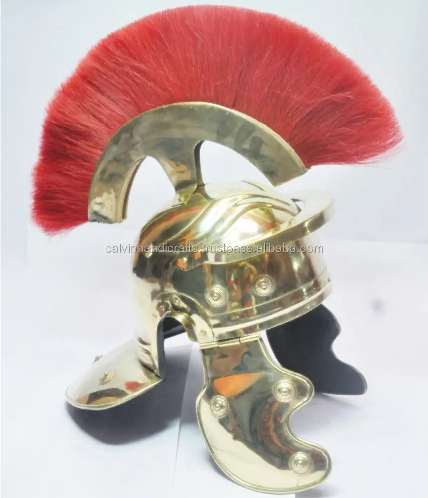 Brass Roman Legionary Helmet Roman Armor Armour Costume Reenactment Sca Red CHMH30017