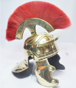 Casco de legionaria romana de latón, armadura romana, disfraz, Sca, rojo, CHMH30017 - Product Image 1