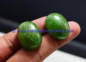 Hydrogrossular โกเมน Idocrase ขัดสีเขียว Cabochons ของแท้ - Product Image 6