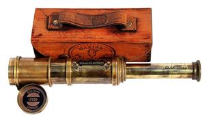Telescopio de barco de latón náutico con estuche de cuero Telescopio marino náutico de latón antiguo Artículo hecho a mano - Product Image 3