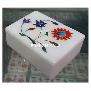 Belle boîte incrustée de marbre de meilleure qualité, boîte à bijoux en marbre - Product Image 1