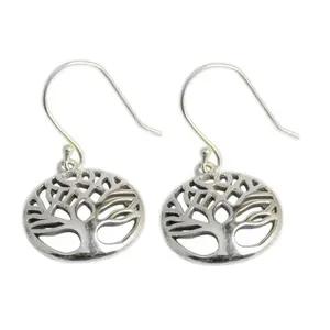 Stylish Product Tree Of Life 925 Sterling Silver Plain Earring Jewelry Wt-5.57 Gm for Women Girl Daily Wear Jewelry For Gift Her