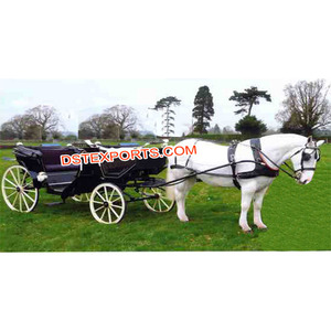 Carruaje de Caballos Vis Vis Black Victoria, Elegante Carruaje de Caballos Negro Victoria, Clásico Voiture Vis Vis - Product Image 1
