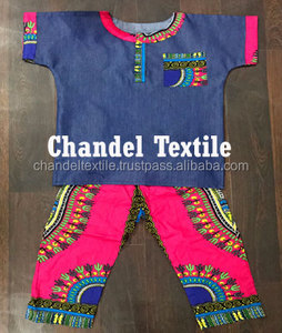 Dashiki เซ็ตเสื้อกางเกงเด็ก Dashiki,ชุดแอฟริกันหนึ่งขนาดเสื้อผ้าเด็กแอฟริกาขี้ผึ้งผ้าฝ้ายชุดเสื้อ Dashiki - Product Image 3
