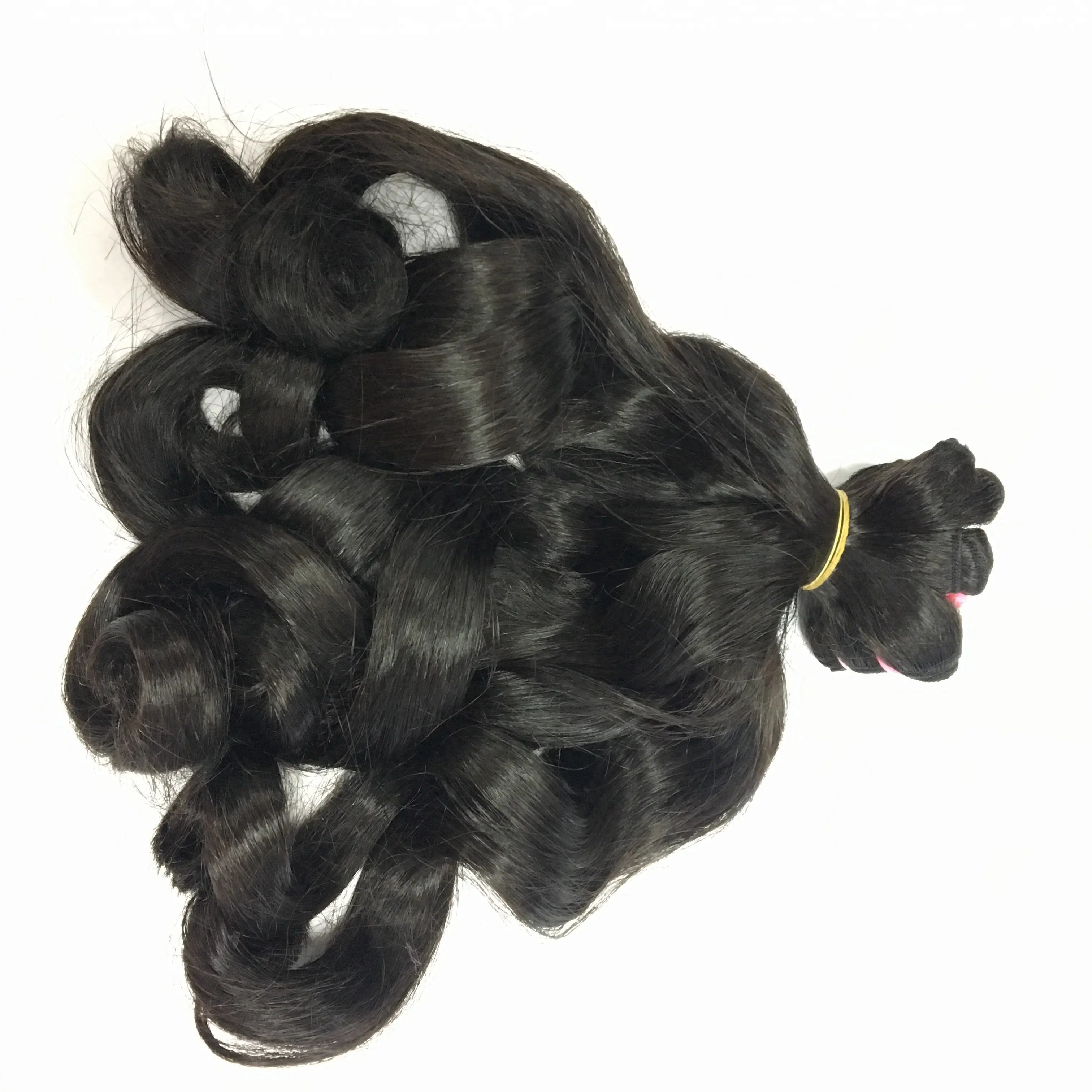 Tissage de cheveux récepteur Super double drawn, trame chauffante à la vapeur ondulée, prix d'usine