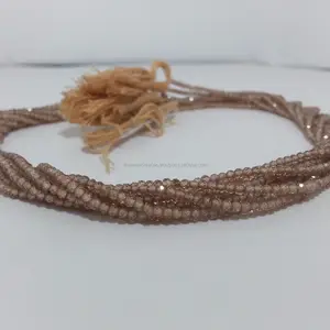 2mm Natural Brown Zircon Faceted Rondelle Gemstone Beads Strand at Stones Wholesale Price Shop Online Now Regular Supplier Deal