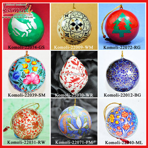 Ornements de Noël faits à la main Flora Décorations de Noël peintes à la main fabriquées en Inde pour l'arbre, les vacances, la fête et la décoration intérieure - Product Image 4