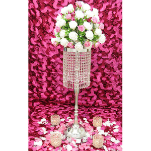 Candelabro de mesa de cristal metálico hecho a mano acabado pulido plateado tamaño personalizable para decoración de eventos de boda elegante - Product Image 3