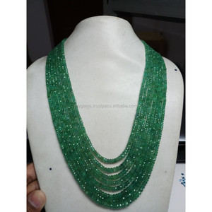 ลูกปัดกลมสีมรกตธรรมชาติสำหรับทำเครื่องประดับอัญมณีหลวม - Product Image 4