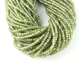 16 "de largo 1 filamento Natural verde oliva oscuro de piedras preciosas de circón Rondelle cuentas pulsera de la joyería de pendiente de collar - Product Image 1