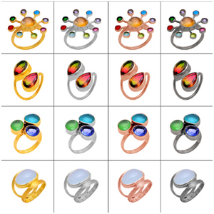 Prong Setting Rainbow Moonstone Gemstone Gold Plated 925 Silver <b>Ring</b> Jewelry Classic Fashionable <b>Ring</b> For Wedding <b>Engagement</b>. - Product Image 4