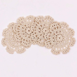 1 pièce tapis de Table rond blanc naturel, au Crochet, élégant - Product Image 1