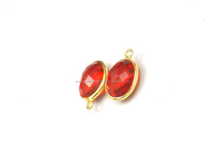 Pendentifs de collier tendance en pierre de quartz rouge, forme ovale 10x14mm, serti clos, en vermeil doré, connecteur à bélière unique, finition artisanale 10 - Product Image 3
