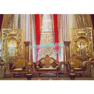 Escenario de boda canadiense grande, instalación de escenario de boda de la realeza India, elegante escenario de recepción con Panel de puerta - Product Image 3