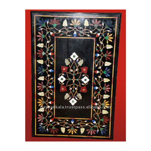 <b>Black</b> Marble fine Inlay Table Tops - Product Image 1